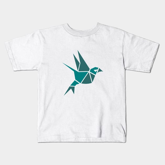 Origami Pigeon Kids T-Shirt by Fox1999